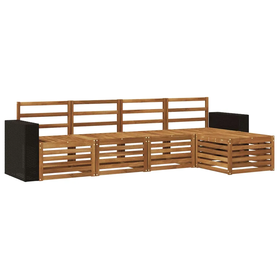 Ensemble de canapés d'extérieur 5 pcs Naturel - 2