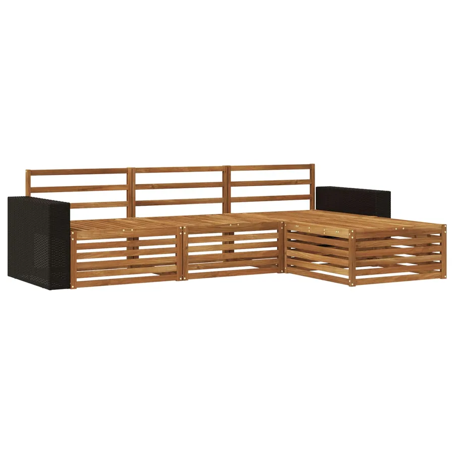 Ensemble de canapés d'extérieur 5 pcs Bois d'Acacia Massif - 2