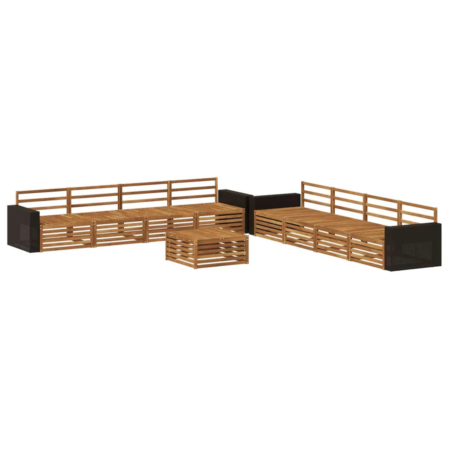 Ensemble de canapés d'extérieur 9 pcs Naturel - 2