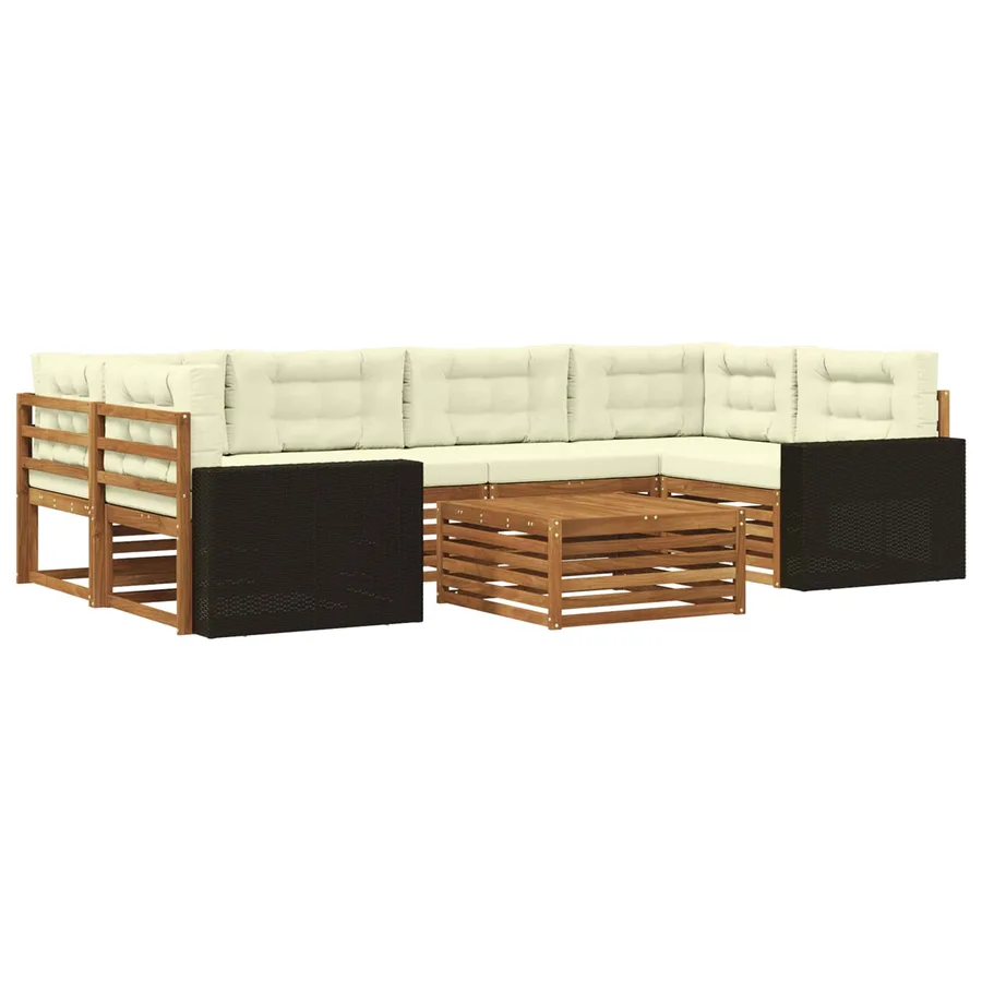 Ensemble de canapés d'extérieur 7 pcs Naturel et Crème - 2