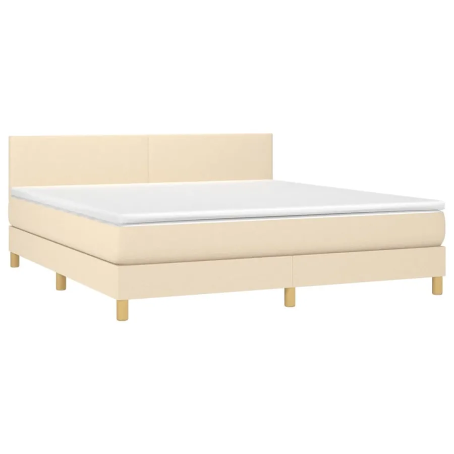 Sommier à lattes de lit avec matelas LED Crème 180x200 cm Tissu - 3