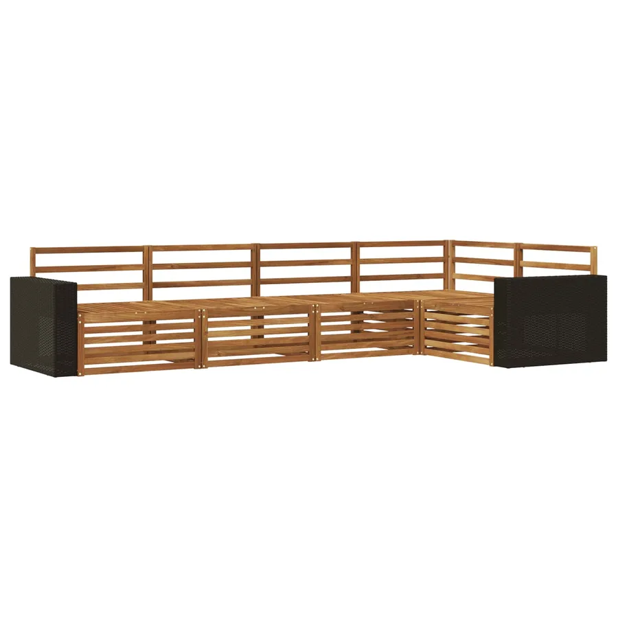 Ensemble de canapés d'extérieur 5 pcs Naturel - 2