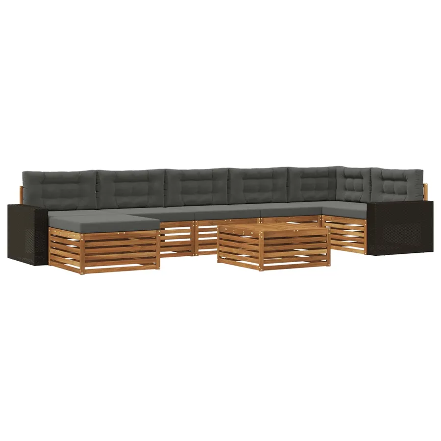 Ensemble de canapés d'extérieur 8 pcs Naturel et Anthracite - 2