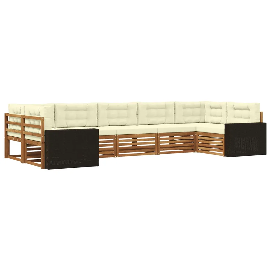 Ensemble de canapés d'extérieur 7 pcs Naturel et Crème - 2