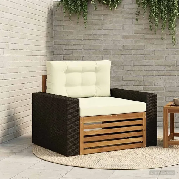 Sofa de milieu extérieur Bois d'Acacia Massif Naturel