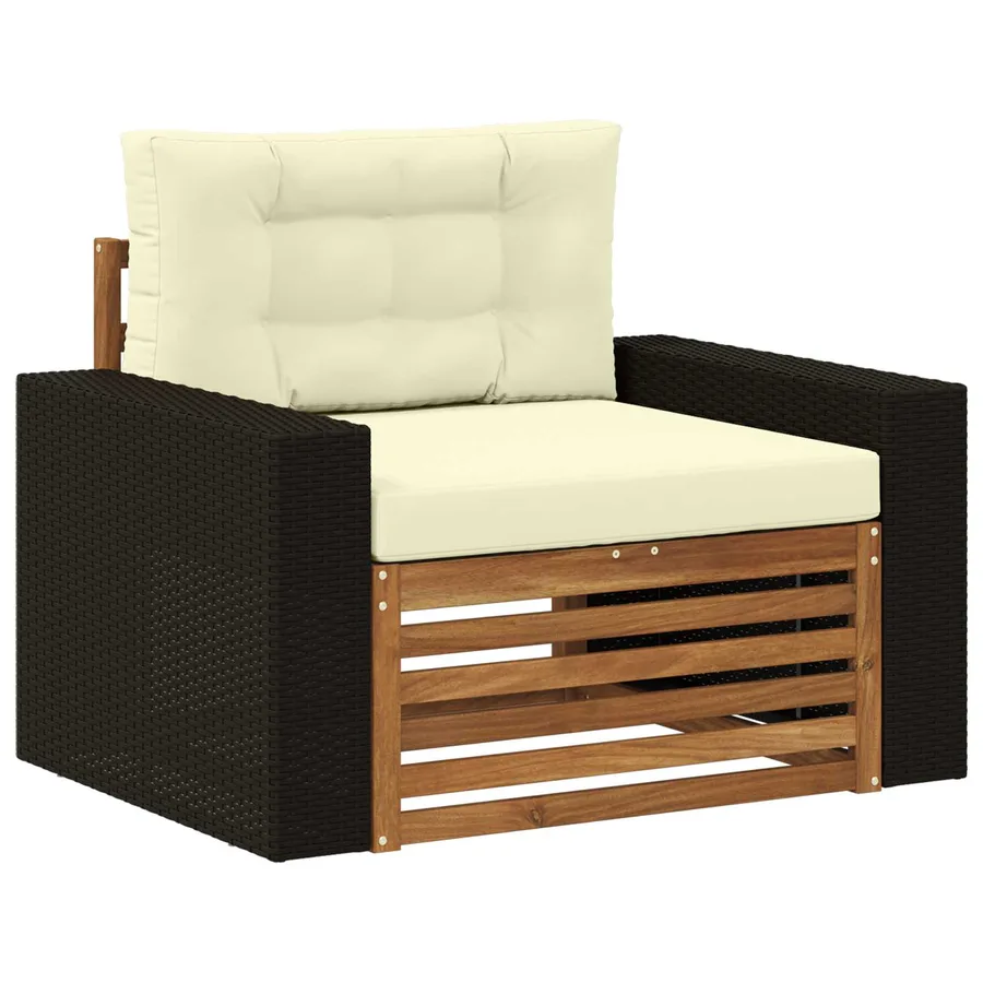 Sofa de milieu extérieur Bois d'Acacia Massif Naturel - 2