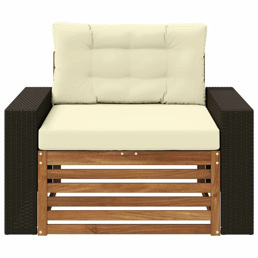 Sofa de milieu extérieur Bois d'Acacia Massif Naturel - 3