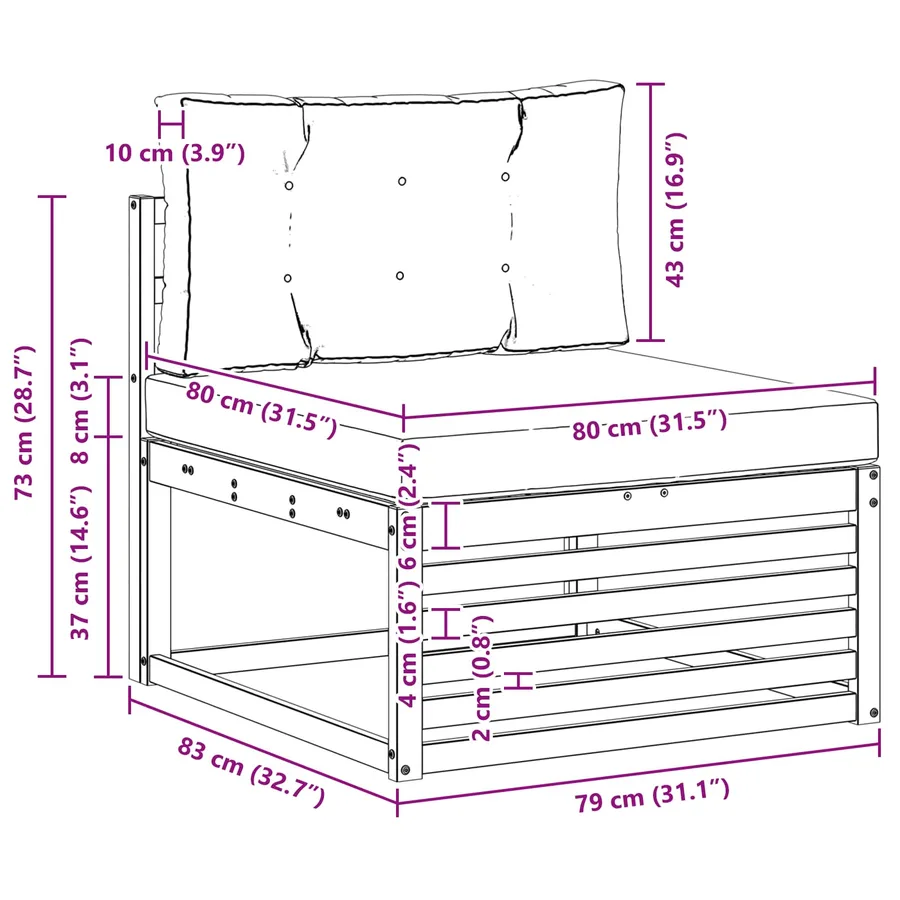 Ensemble de canapés d'extérieur 3 pcs Naturel et Crème - 7