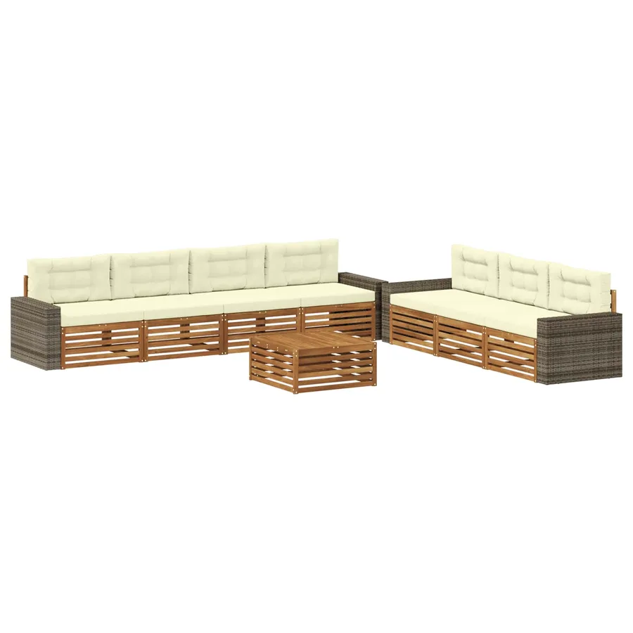 Ensemble de canapés d'extérieur 8 pcs Naturel et Crème - 2