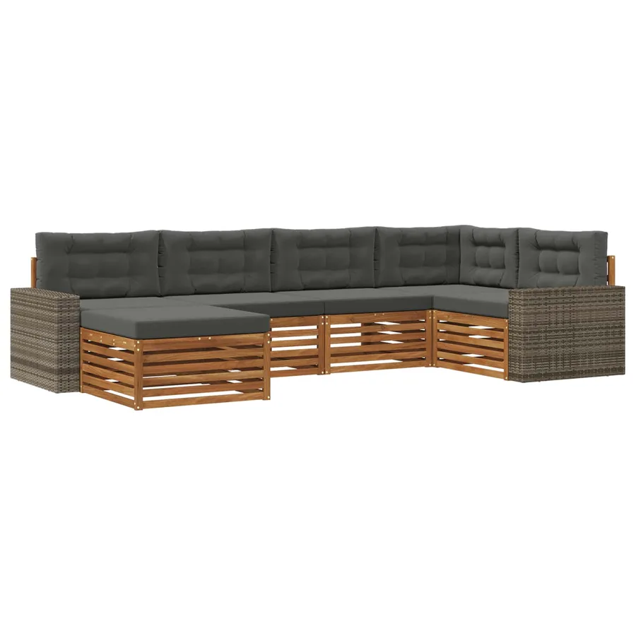 Ensemble de canapés d'extérieur 6 pcs Naturel et Anthracite - 2