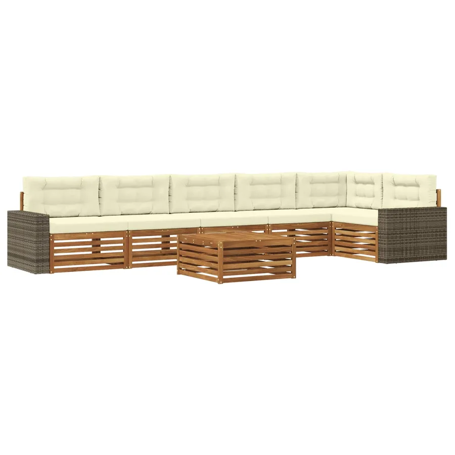 Ensemble de canapés d'extérieur 7 pcs Naturel et Crème - 2