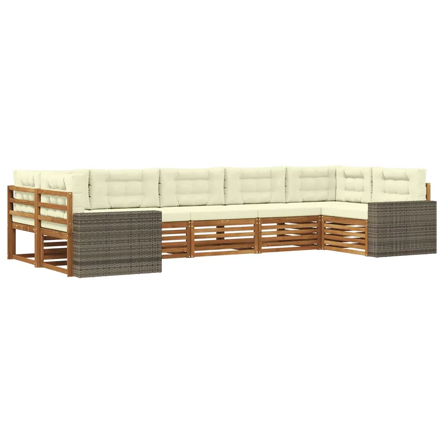 Ensemble de canapés d'extérieur 7 pcs Naturel et Crème - 2