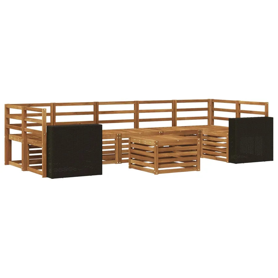 Ensemble de canapés d'extérieur 8 pcs Naturel - 2