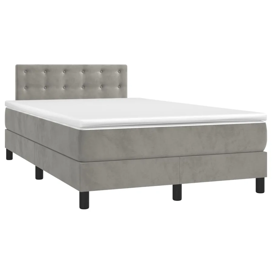 Sommier à lattes de lit avec matelas LED Gris clair 120x200 cm - 3