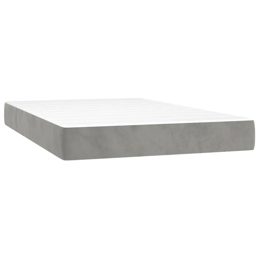 Sommier à lattes de lit avec matelas LED Gris clair 120x200 cm - 6