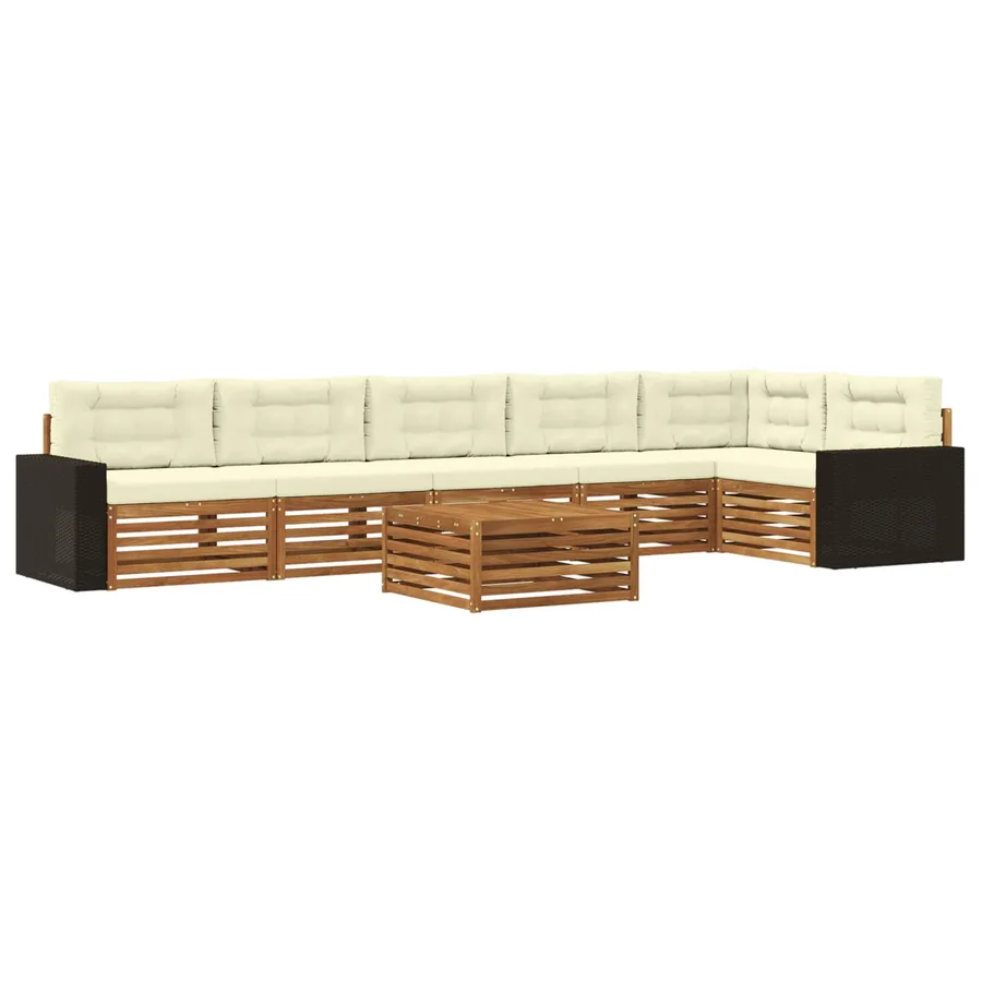 Ensemble de canapés d'extérieur 7 pcs Naturel et Crème - 2
