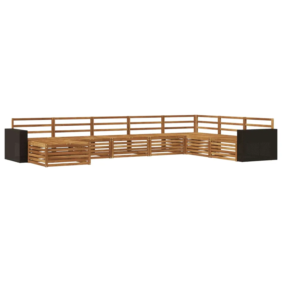 Ensemble de canapés d'extérieur 8 pcs Naturel - 2