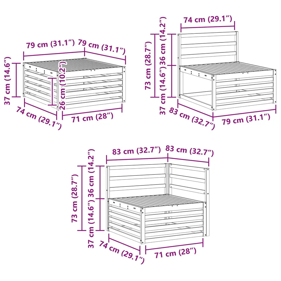 Ensemble de canapés d'extérieur 9 pcs - 8