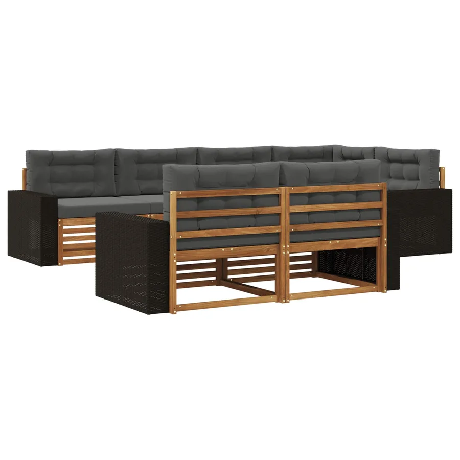 Ensemble de canapés d'extérieur 7 pcs Naturel et Anthracite - 2