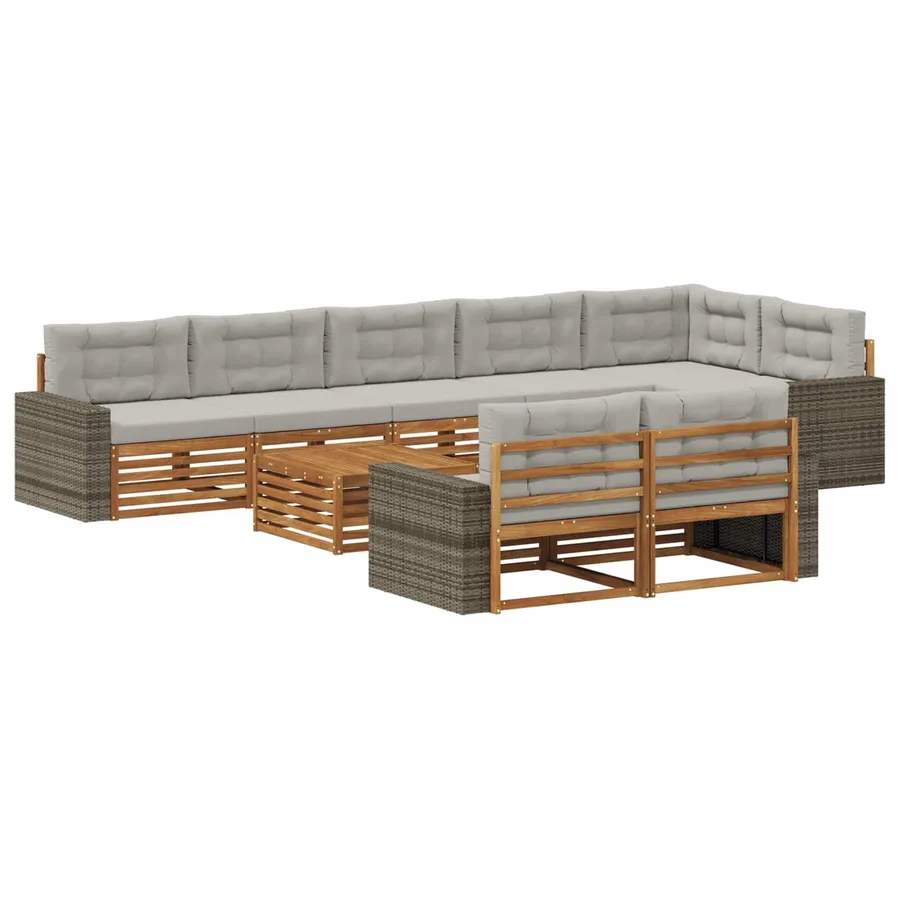 Ensemble de canapés d'extérieur avec coussin 9 pcs - 2