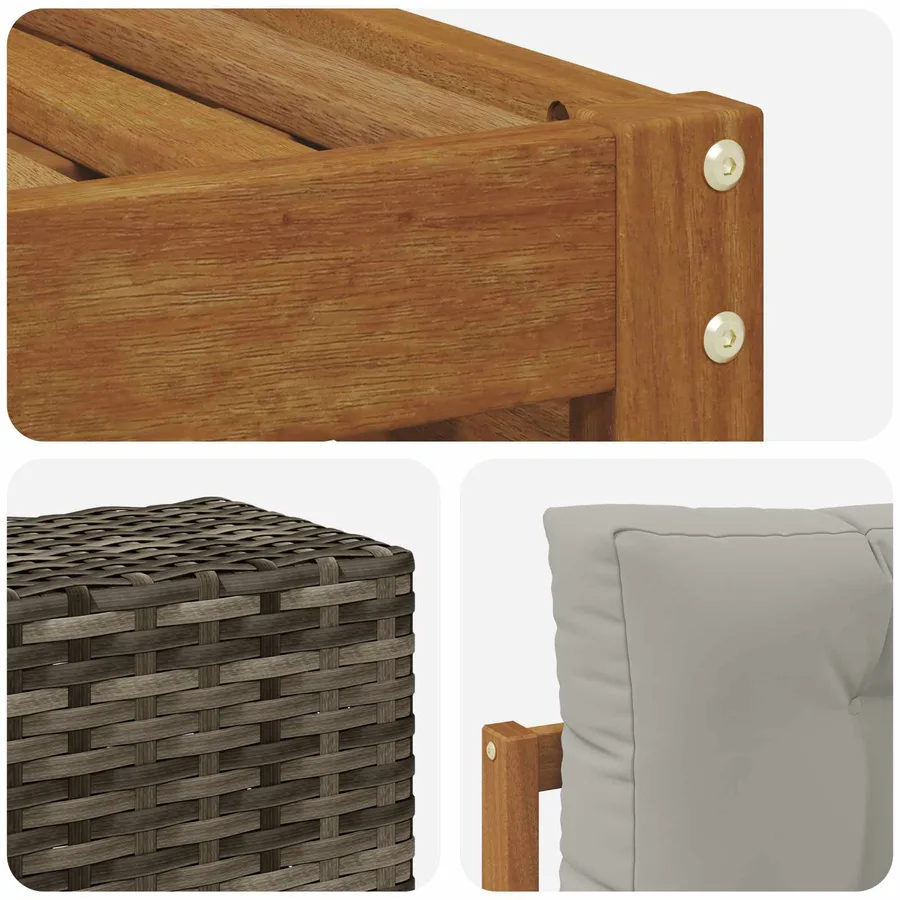 Ensemble de canapés d'extérieur avec coussin 9 pcs - 6
