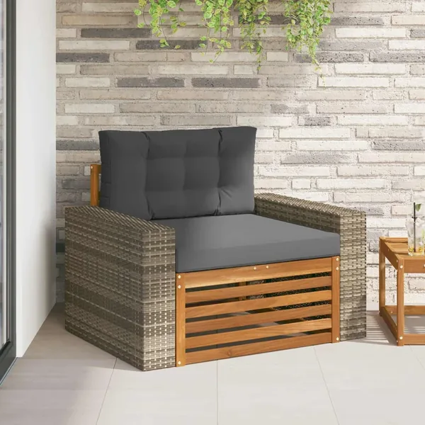 Sofa de milieu extérieur Bois d'Acacia Massif Naturel