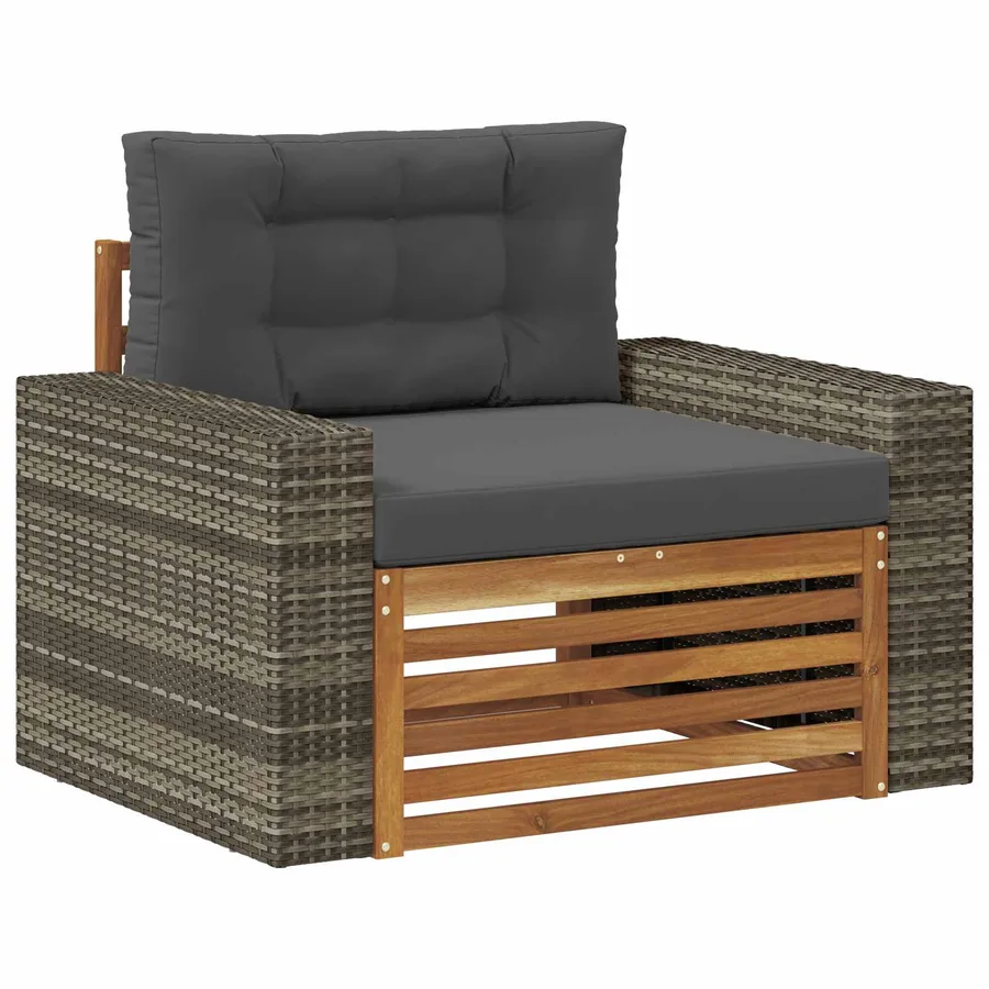 Sofa de milieu extérieur Bois d'Acacia Massif Naturel - 2