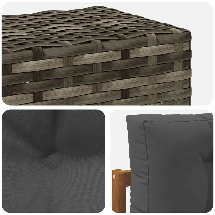 Sofa de milieu extérieur Bois d'Acacia Massif Naturel - 6