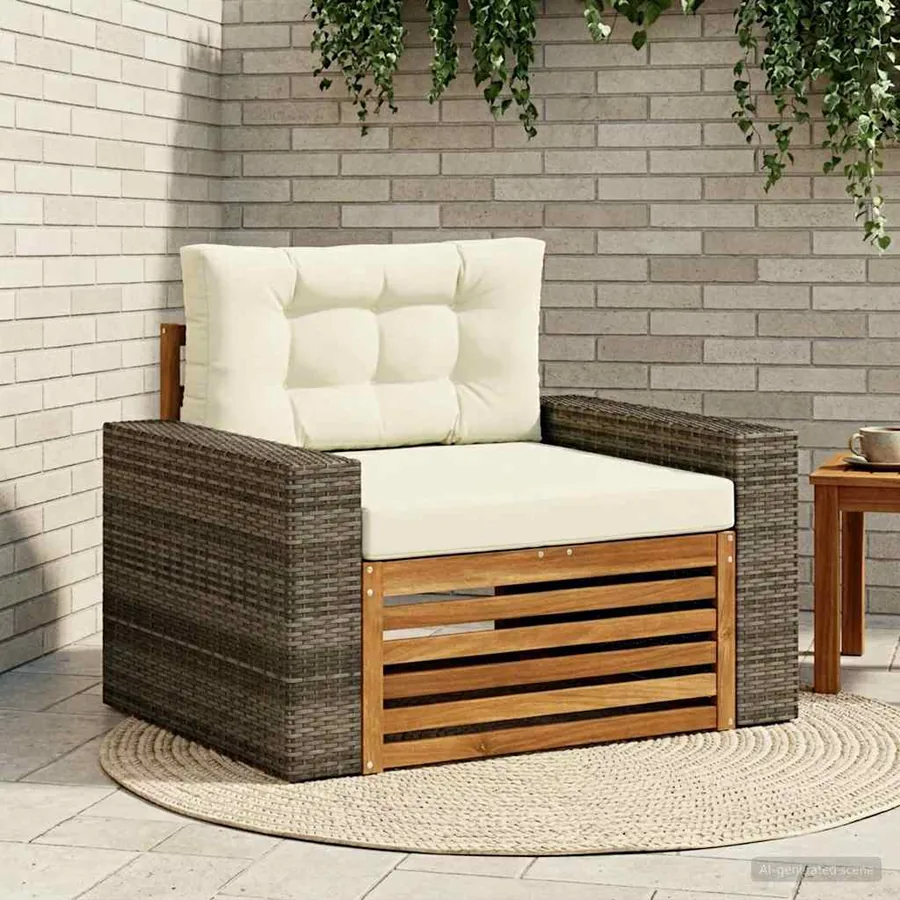 Sofa de milieu extérieur Bois d'Acacia Massif Naturel