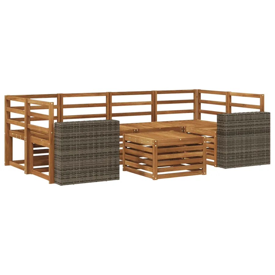 Ensemble de canapés d'extérieur 7 pcs Naturel - 2