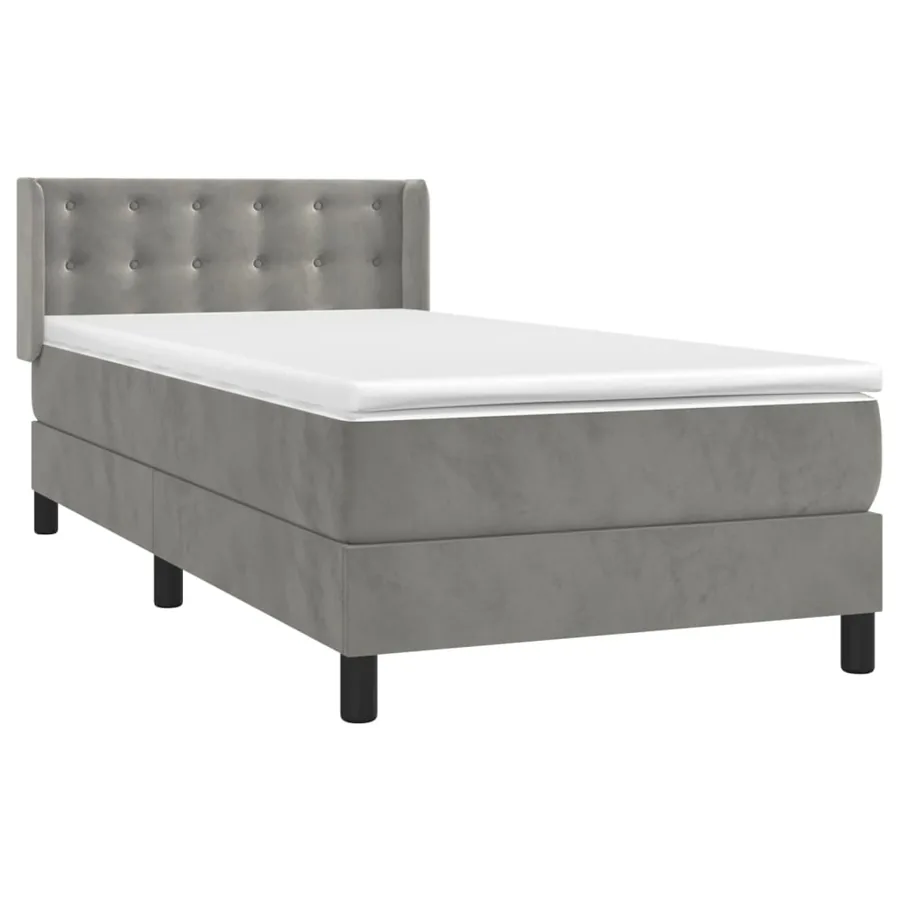 Sommier à lattes de lit et matelas Gris clair 100x200cm Velours - 3