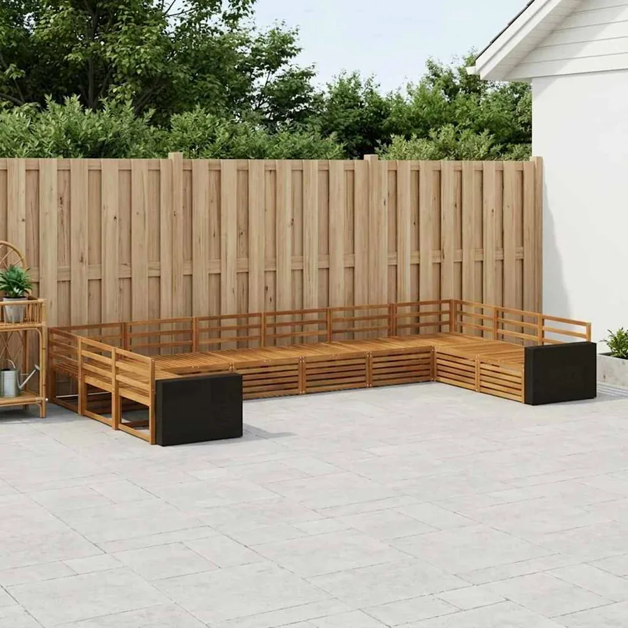 Ensembles de canapés 10 pcs Bois d'Acacia Massif