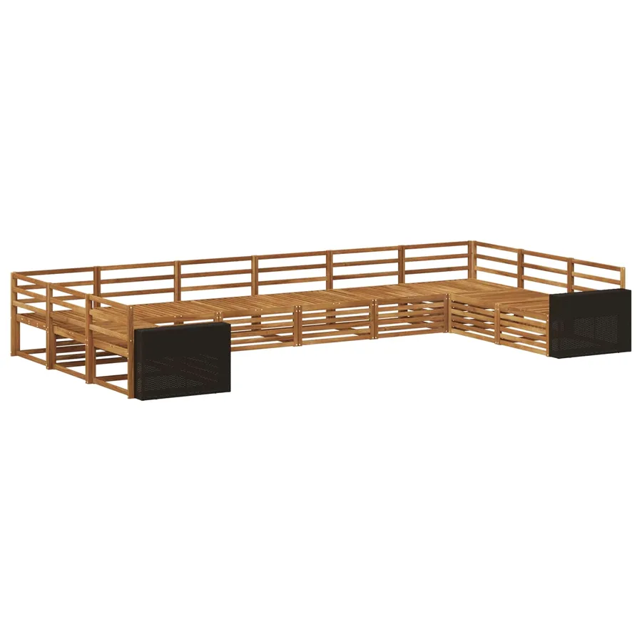 Ensembles de canapés 10 pcs Bois d'Acacia Massif - 2