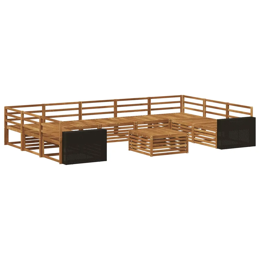 Ensemble de canapés d'extérieur 10 pcs Naturel - 2