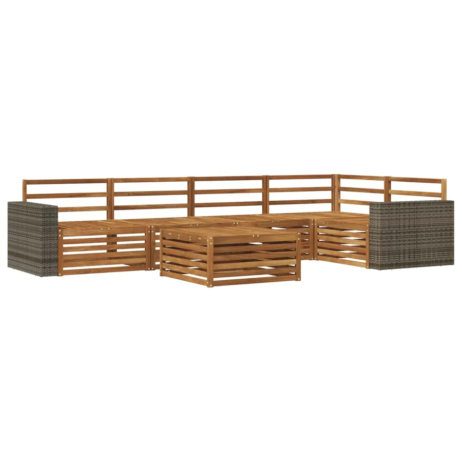 Ensemble de canapés d'extérieur 6 pcs Naturel 79 x 79 x 37 cm - 2