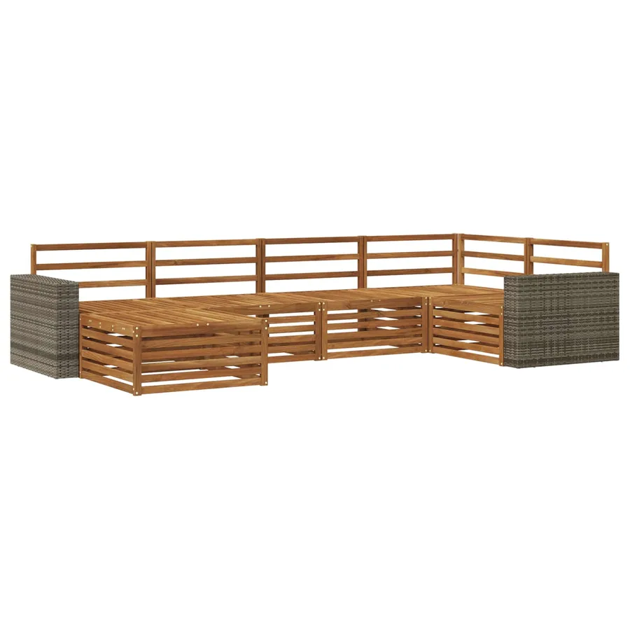 Ensemble de canapés d'extérieur 6 pcs Naturel - 2