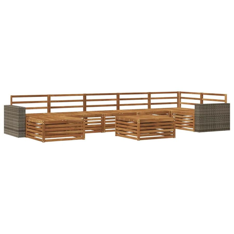 Ensemble de canapés d'extérieur 8 pcs Naturel - 2