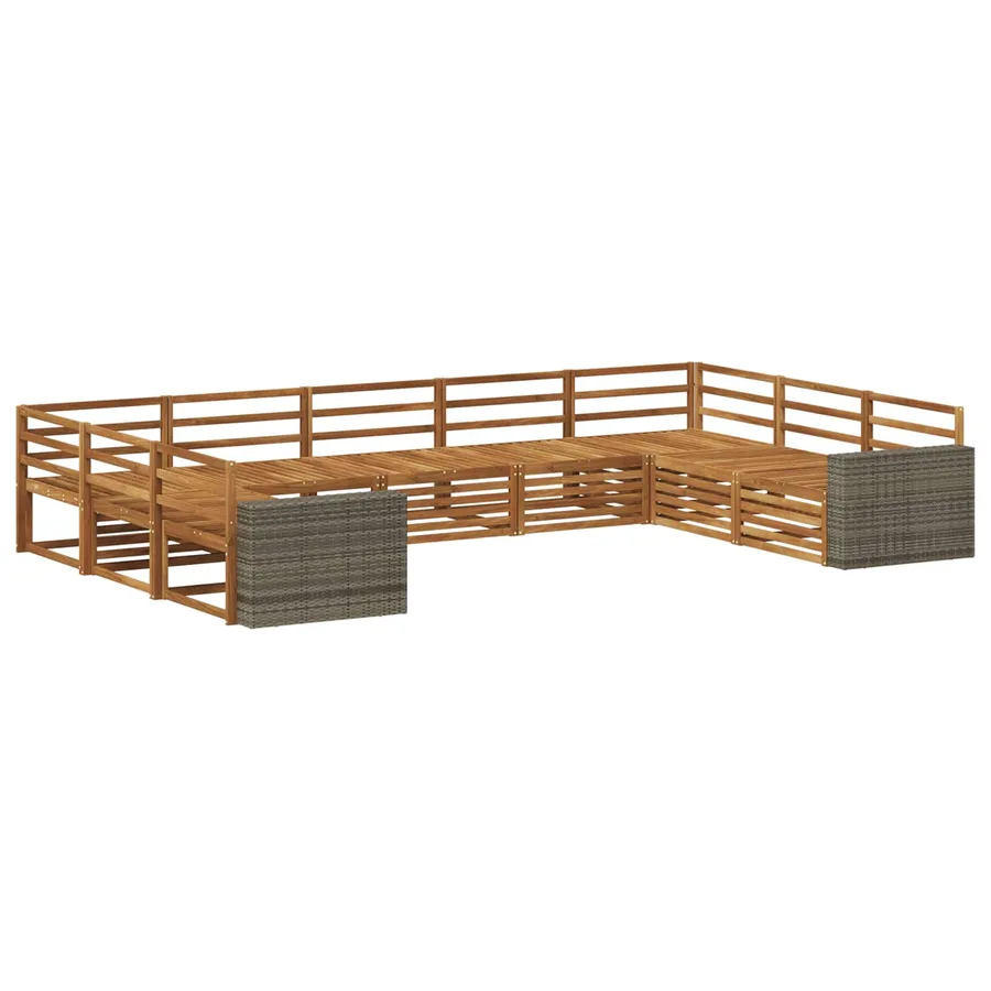 Ensemble de canapés d'extérieur 9 pcs Naturel - 2