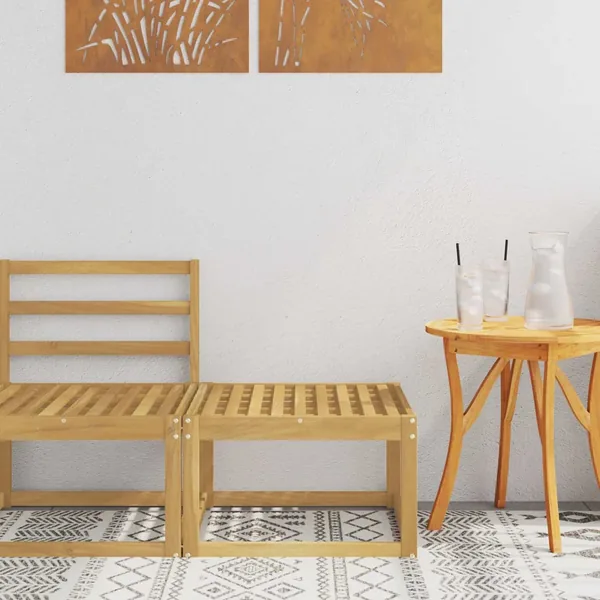 Hocker d'extérieur Bois d'Acacia Massif Blanc 59 x 59 x 37 cm