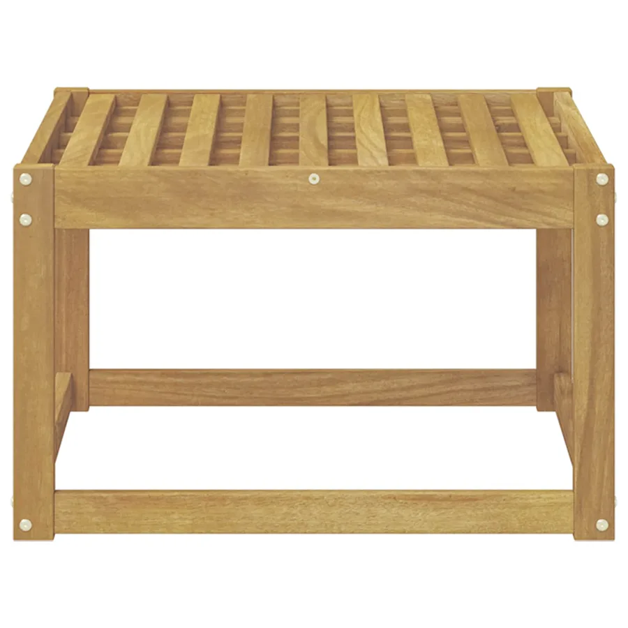 Hocker d'extérieur Bois d'Acacia Massif Blanc 59 x 59 x 37 cm - 3