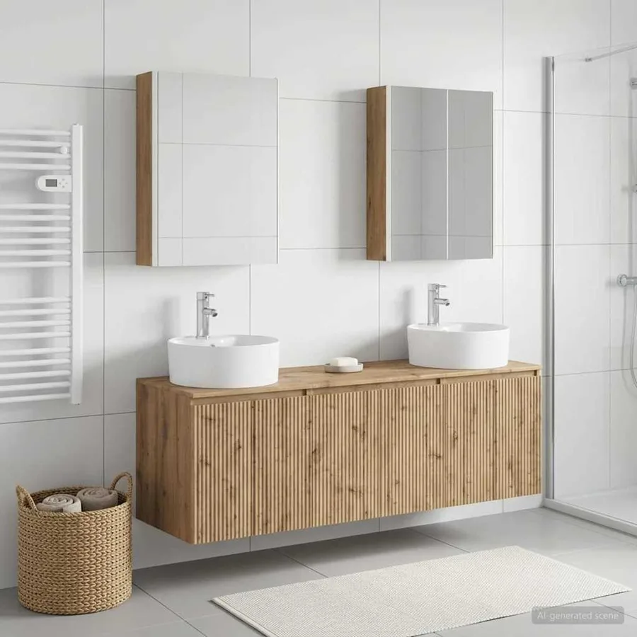 Ensemble d'armoire de salle de bain 5 pc Chêne artisanal - 4