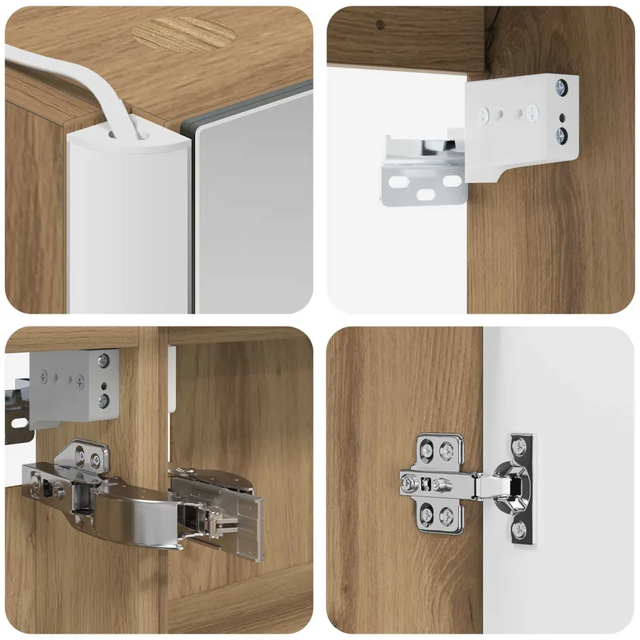 Ensemble d'armoire de salle de bain 5 pc Chêne artisanal - 9