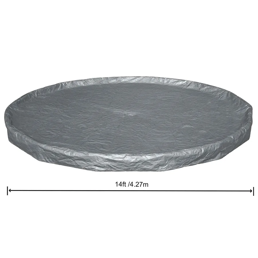 Bestway Couverture de piscine 1 Ø4,57 m Rond Polyester Gris for - 6