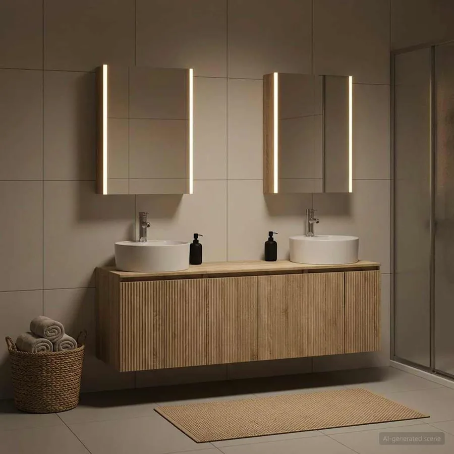 Ensemble d'armoire de salle de bain 5 pcs Chêne Sonoma - 4