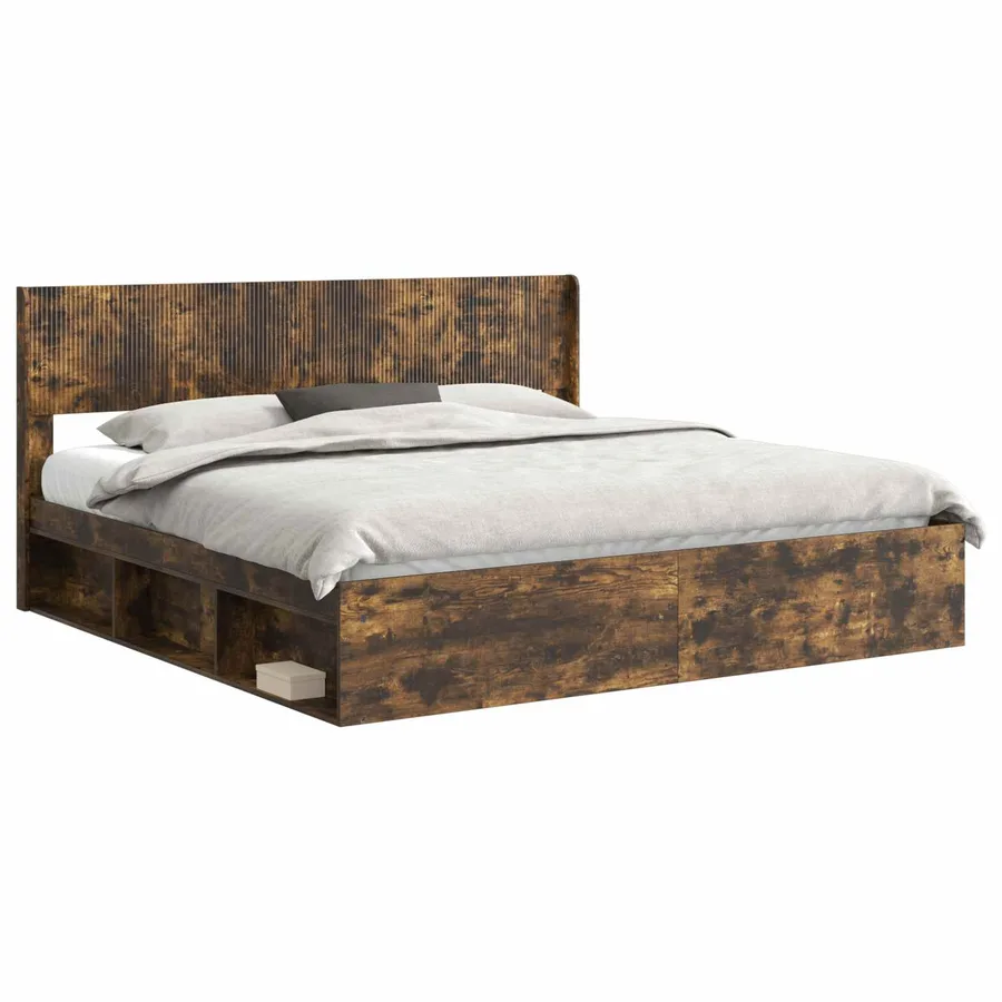 Cadre de lit avec rangement et tête de lit 2 pc - 2