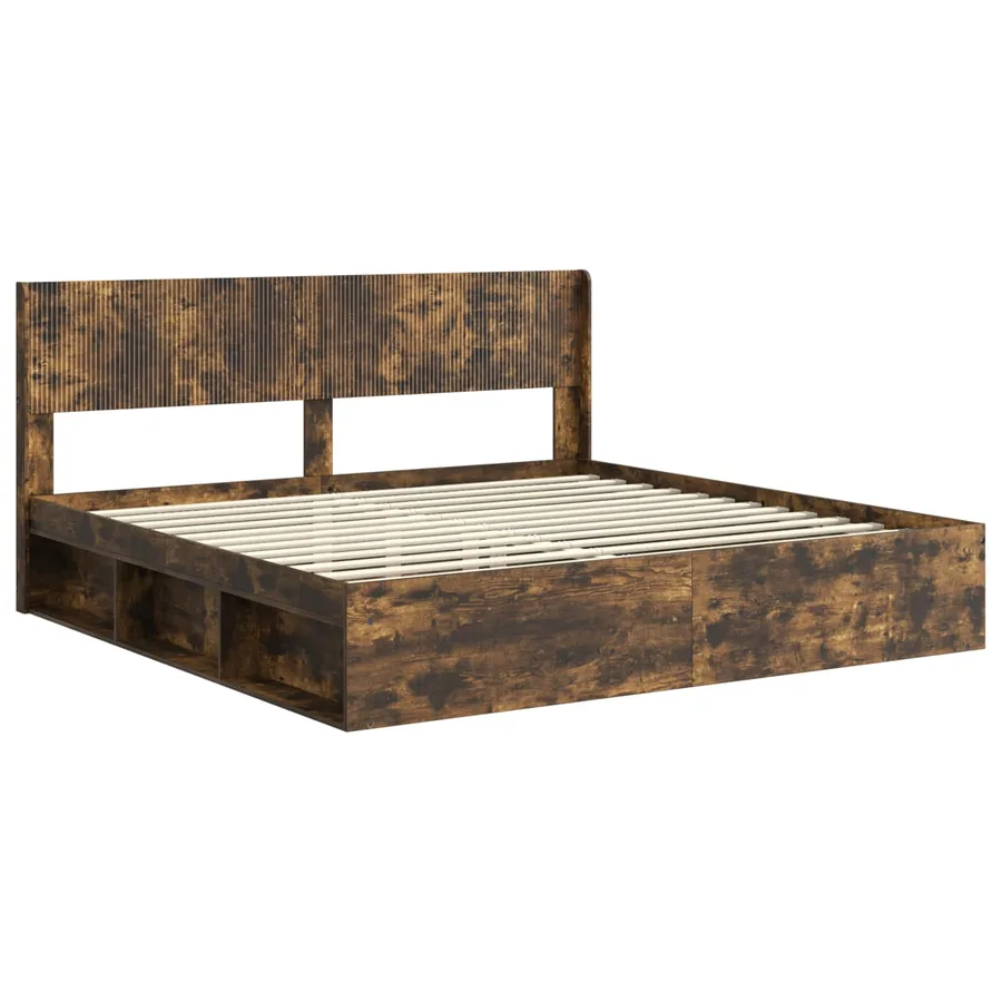 Cadre de lit avec rangement et tête de lit 2 pc - 4