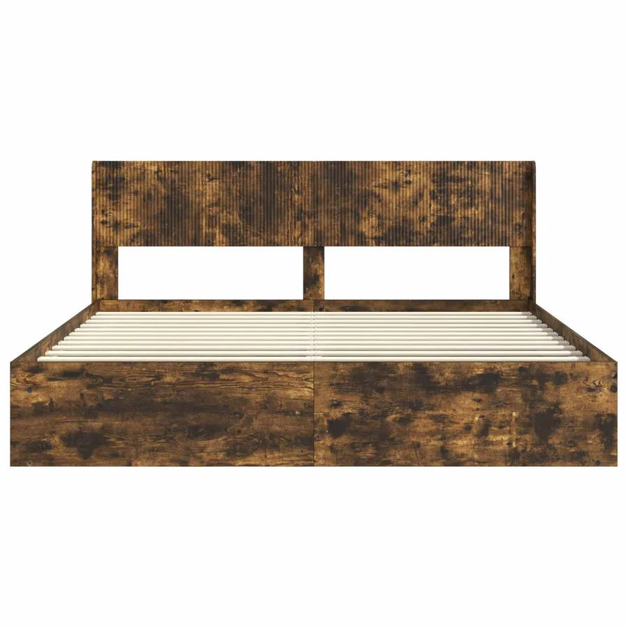 Cadre de lit avec rangement et tête de lit 2 pc - 5