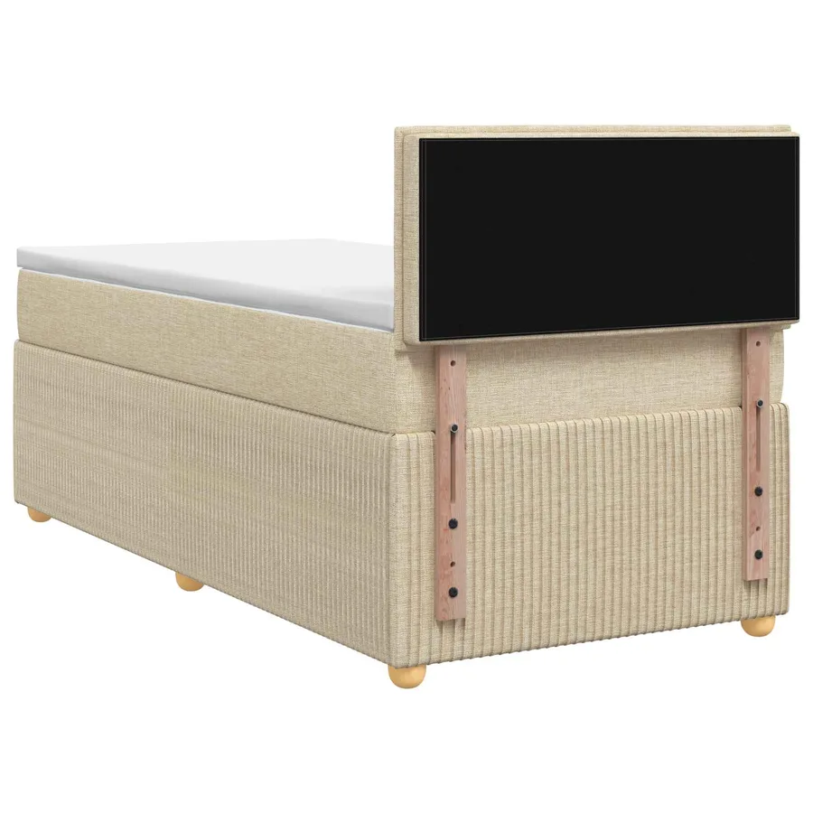Lit boxspring avec matelas Crème 90 x 200 cm Tissu - 7