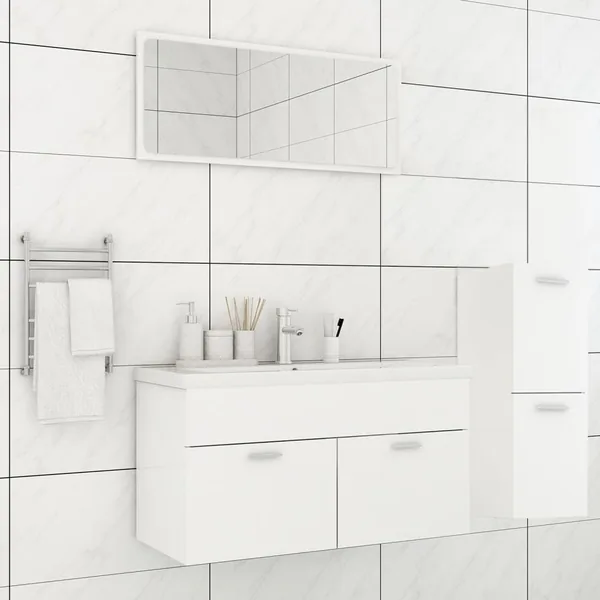 Ensemble de meubles de salle de bain Blanc Aggloméré