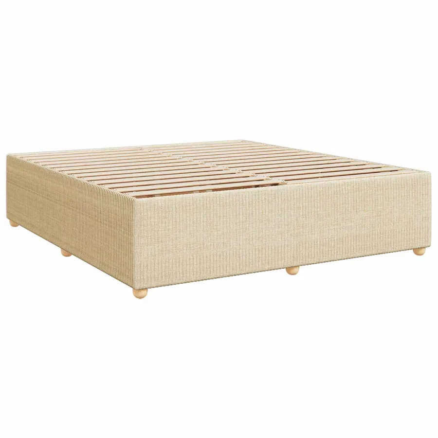 Lit boxspring avec matelas Crème 200 x 200 cm Tissu - 4